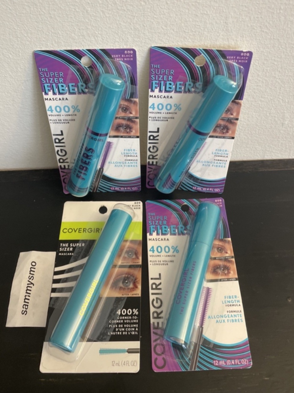 Covergirl The Super Sizer Fibers Mascara 800 Very Black x4
